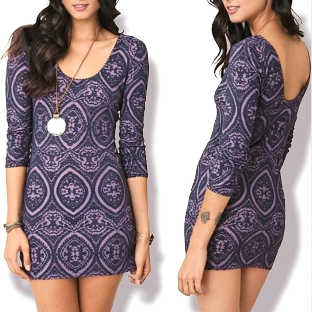 Y2K Free People Masquerade Belle Mini Bodycon Dress